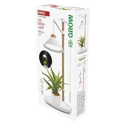 LED GROW pěstební lampa 7 W, časovač, bílá