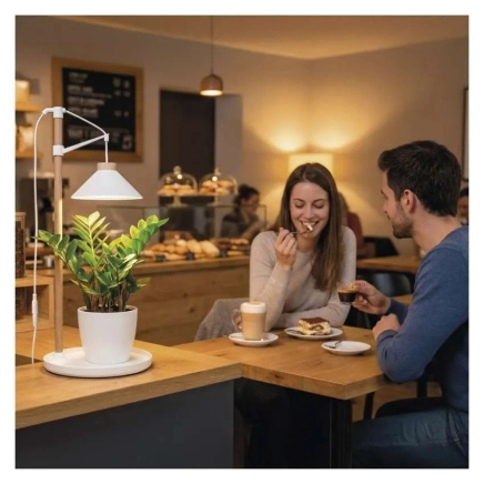 LED GROW pěstební lampa 7 W, časovač, bílá