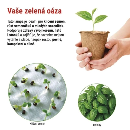 EMOS LED GROW pěstební lampa na sazenice 15 W, časovač, bílá